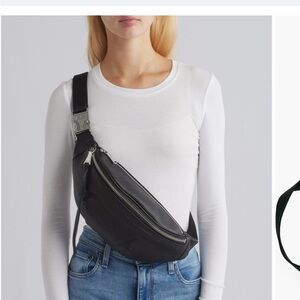 Black Leather Sling Bag - Aimee Kestenberg